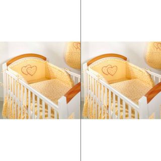 tlg. BabyBett Set Bettwäsche Nestchen mit Herzapplikation für Bett