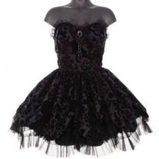 Hell Bunny trägerloses Mini Kleid PETAL DRESS black 