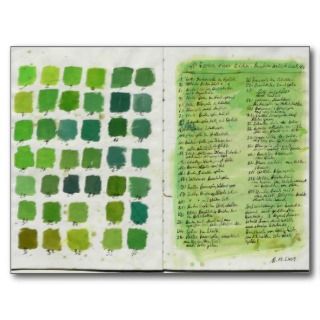 Postcard forest diary , spring colour chart