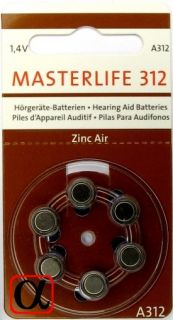 120 MASTERLIFE Hörgerätebatterien Hörgerätebatterie 312