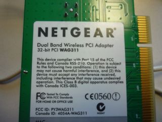 NETGEAR Dual Band Wireless PCI Adapter 32 bit WAG311