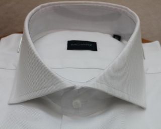 Camicia uomo Bagariny sartoriale cotone Royal/1 bianco slim fit