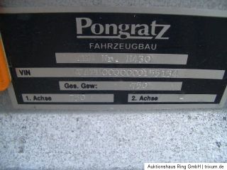 Pkw / Kfz Anhänger PONGRATZ Typ LPA U zul. GG 750kg offen *