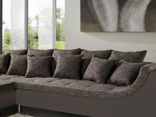 Eckcouch Madeleine 326x213cm braun beige Couch Sofa Schlafsofa