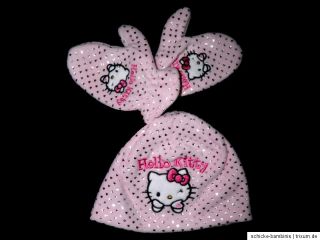 Mütze Handschuhe Set Hello Kitty rosa creme 48 50 cm (Gr. 80 86 92 98