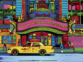 Potron Hard Rock Cafe Broadway NYC Fertig Bild 60x80 Wandbild modern