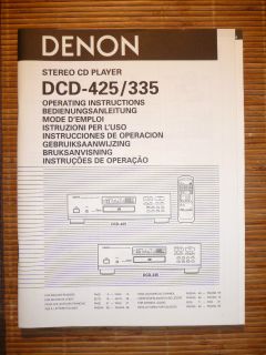 /Operating Instructions für Denon DCD 425/DCD 335,ORIGINAL