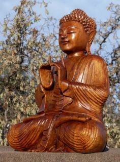 cm Doppelhand BUDDHA Meditation Mönch HOLZ BUDDA Feng Shui 339