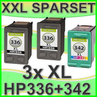 3x HP336+342XL TINTE PATRONEN PhotoSmart 2575 C3100 C3180 DRUCKER
