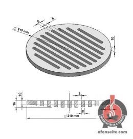 Ø 21 cm Rundrost Gussrost Brennraumrost Tafelrost Ascherost Kaminrost