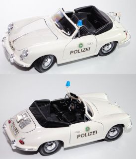 Bburago 3331 Porsche 356 B Cabriolet Polizei (1961), weiß, POLIZEI, 1