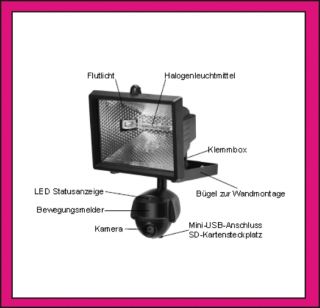 hagenuk HVS500 VideoSystem Überwachungskamera Bewegungsmelder Halogen