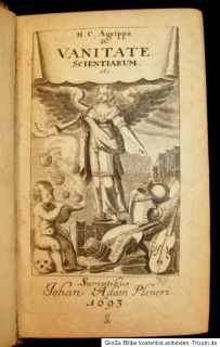 1693 Vanitas Alchemie Alchemy Zauberei Witchcraft eitle Wissenschaften