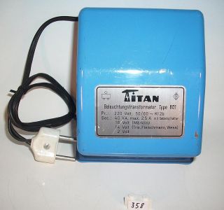 Titan Trafo Beleuchtungstransformator Type 801   40 VA #358