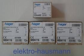 36XHager MBN116 Sicherungsautomat + 1X Hager CDA440D FI Schutzschalter