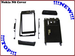 Nokia N8 Cover Komplett Gehäuse 4Tlg. schwarz Oberschale