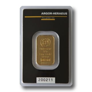 10 g Goldbarren (Argor Heraeus Schweiz / Heraeus)