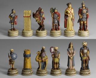 Hochwertige Schachfiguren aus gemahlenen Stein, mit Kunstharz gebunden