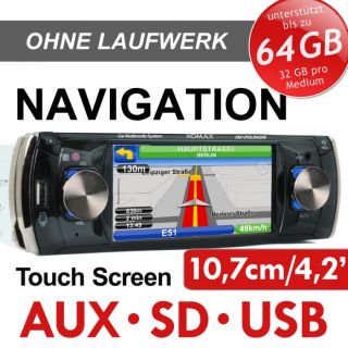 NAVI GPS AUTORADIO ohne CD/DVD Laufwerk 10,6cm/4,2Touch Monitor MPEG