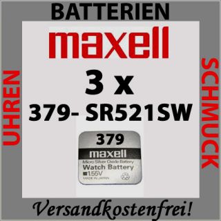 Maxell Knopfzellen 379/SR521SW Silberoxid Blister