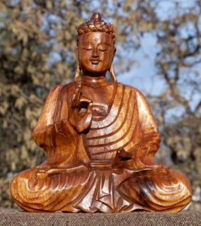 Sehr schöner BUDDHA Meditation Mönch HOLZ BUDDA Feng Shui 374