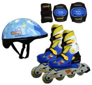 Inliner Triskate Funky Gr. 27   29 verstellbar Kinder Skates + Helm+