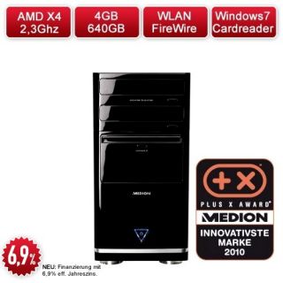 MEDION AKOYA A380 PC AMD X4 Quad 2,3GHz 4GB 640GB *NEU*
