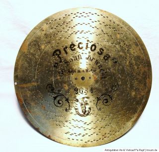 Blechplatte Lochplatte Nr.2684 f.Polyphon Kalliope Spieldose 28cm 1900