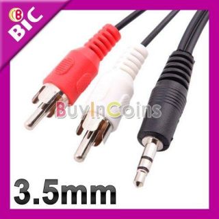 5mm Aux Auxiliary Cable Cord To 2 RCA  1.5ft