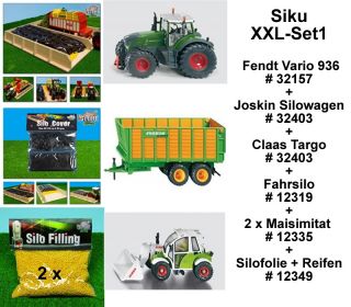 Siku XXL Set1 Fendt 936 + Joskin Silagewagen + Claas Targo + Silo