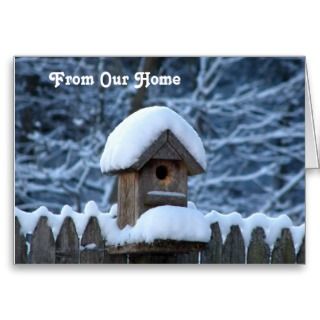 Snowy Bird House   Christmas Greeting Cards