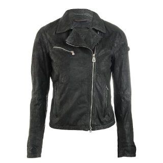 Peuterey Le Cuir Biker Leather Jacket MAST in black
