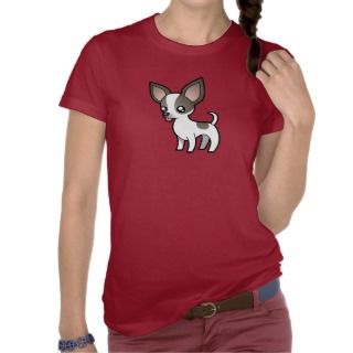 Cartoon Chihuahua (blue parti smooth coat) t shirts by SugarVsSpice
