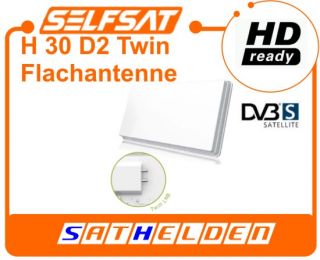 Selfsat H30D2 H30 D2 Twin Sat Flachantenne 2 Teilnehmer 2050001043078