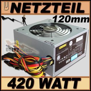 420 WATT NETZTEIL 420W ATX 12cm PC POWER KISS QUIET NEU