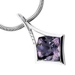 JOG Anhänger 585 /   Weißgold 1 Amethyst 3 Diamant   Brillanten 0