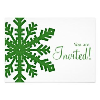 Green2b Snowflake New Year/Dinner Party Invitation