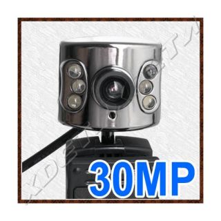 30.0 MegaPixel Webcam WEBKAMERA mit Mikrofon 6 LED Neu