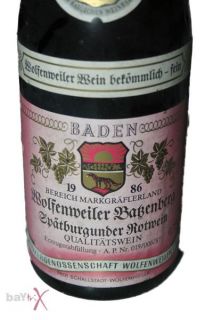 Wolfenweiler Butzenberg 1986 Spätburgunder (25,34 ?/l)