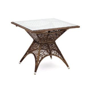 Belardo Erebia Rattan Tisch mit Glasplatte   Farbe Braun 