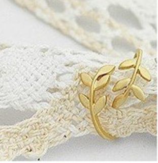 AG4506 New Fashion Jewelry Gold Double leaves Ring Size 6
