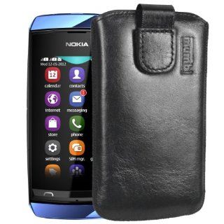 mumbi ECHT Ledertasche Nokia Asha 305 306 Tasche Leder Etui   Lasche