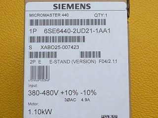 Siemens 6SE6440 2UD21 1AA1 Micromaster 440 Frequenzumrichter 1,1KW