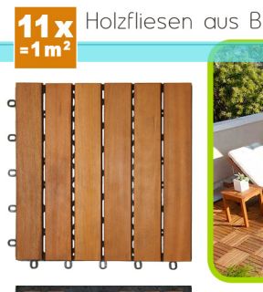 Bangkirai Holzfliese 30x30 cm Terrassenfliesen Holz Holzdeck