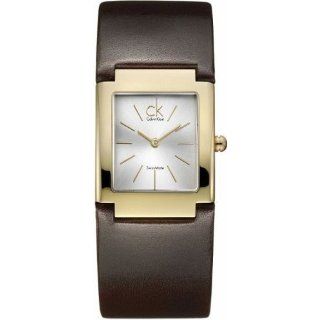 Calvin Klein Damen Armbanduhr Dress Analog Leder K5922226 PVD gelbgold