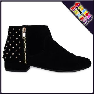 ByPublicDemand   AK1 Ladies Flacher Ankle Studded Zip Up Booties