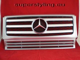 W463 Mercedes Benz G model facelift look Grill Kuehlergrill silber