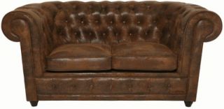 OXFORD klassisches Sofa Vintage Eco, 2 Sitzer Sofa, Microfaser