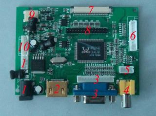 /VGA/2AV+Reversing Driver board + 7inch AT070TN90 800*480 lcd display