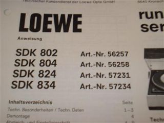Schaltplan Loewe Opta SDK 802, 804, 824, 834